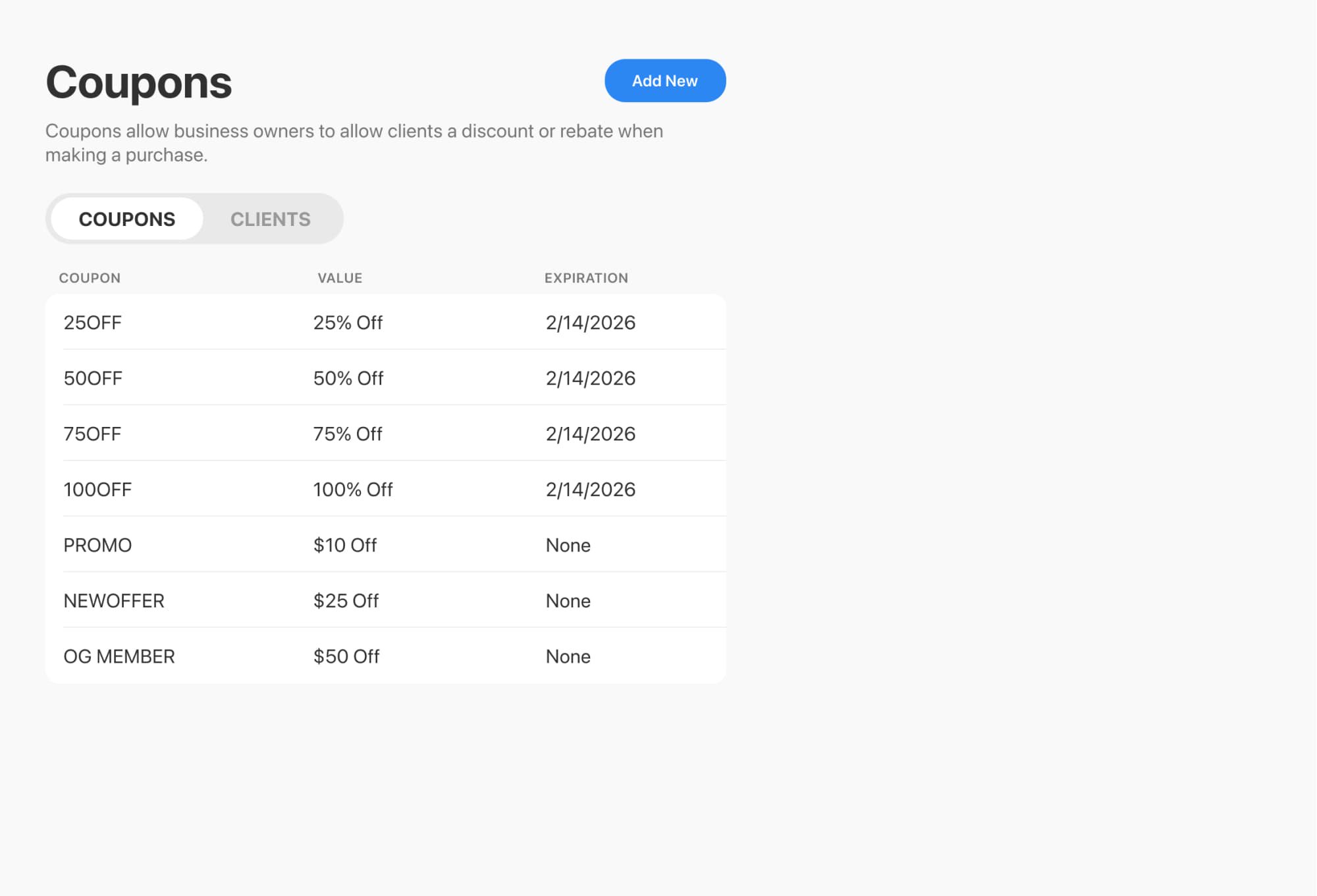 Admin dashboard showing coupon setup for promotions and discounts